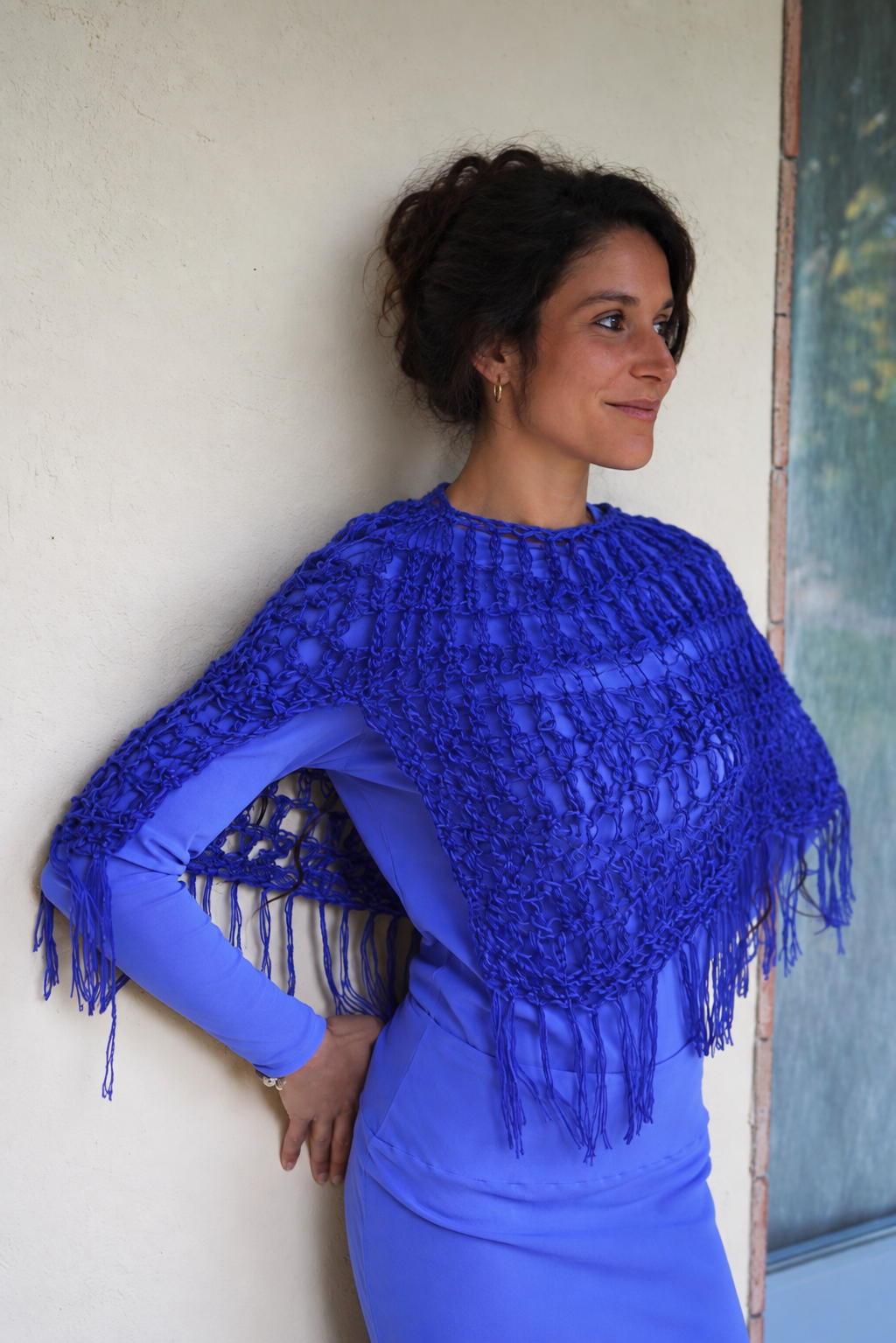Poncho Nuvola Blu Cobalto
