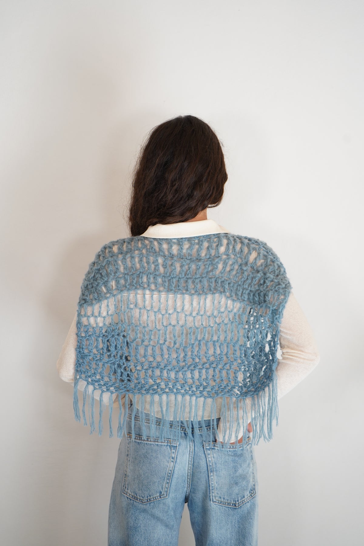 Poncho Nuvola  azzurro polvere