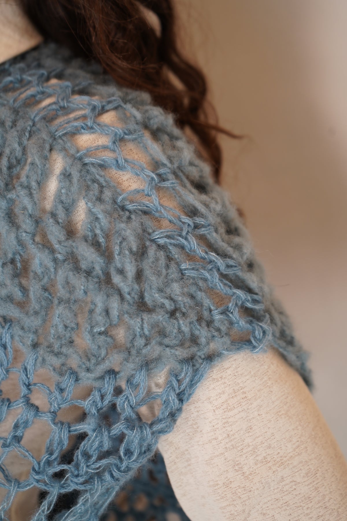 Poncho Nuvola  azzurro polvere