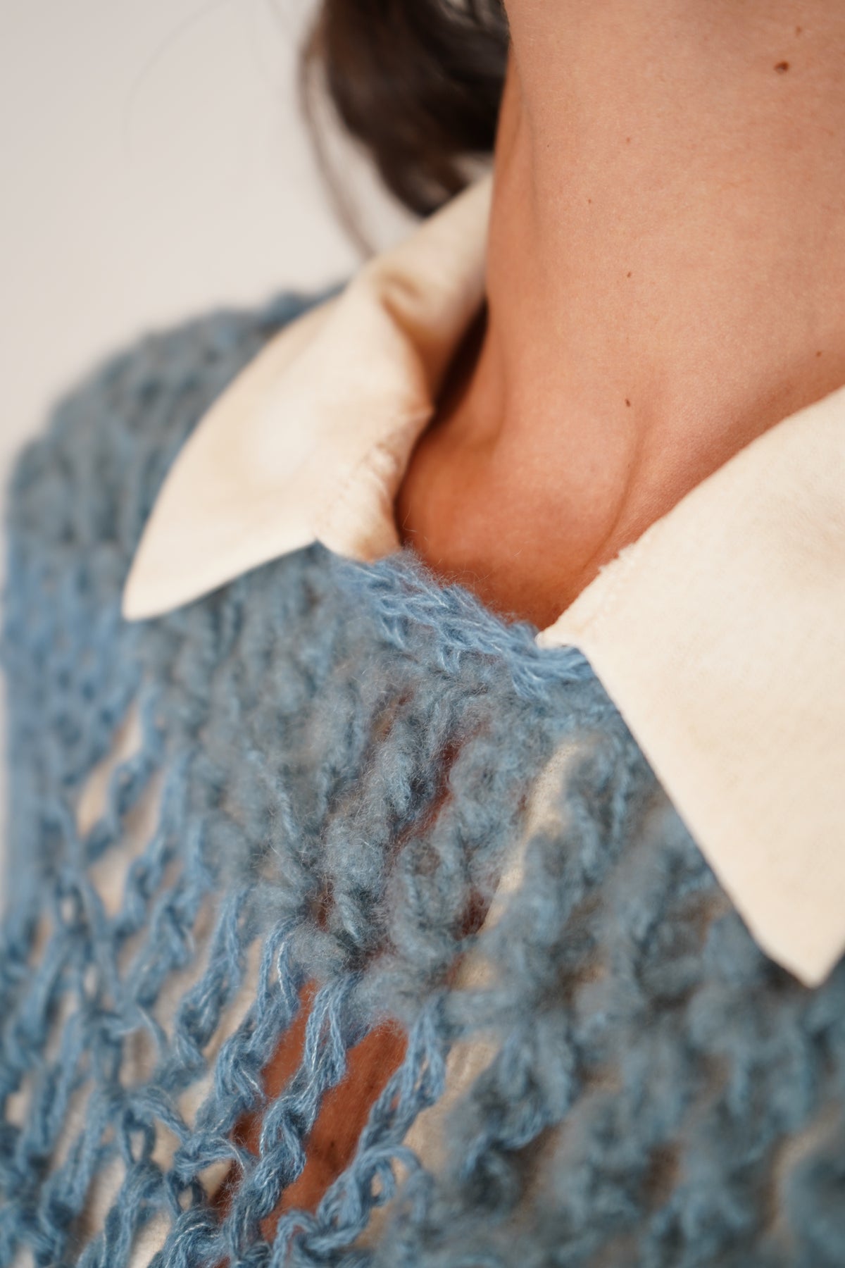 Poncho Nuvola  azzurro polvere
