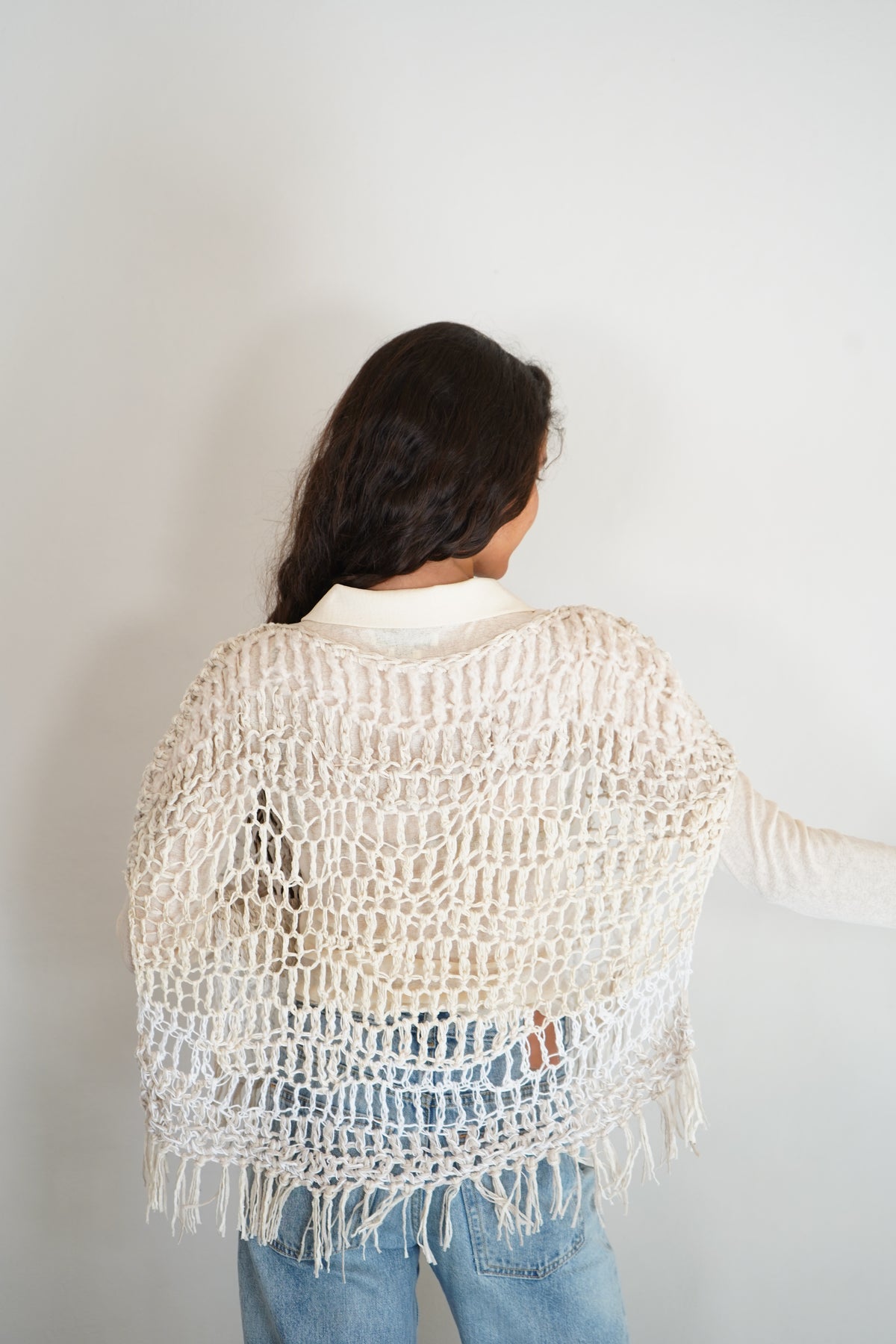 Poncho Nuvola avorio, bianco