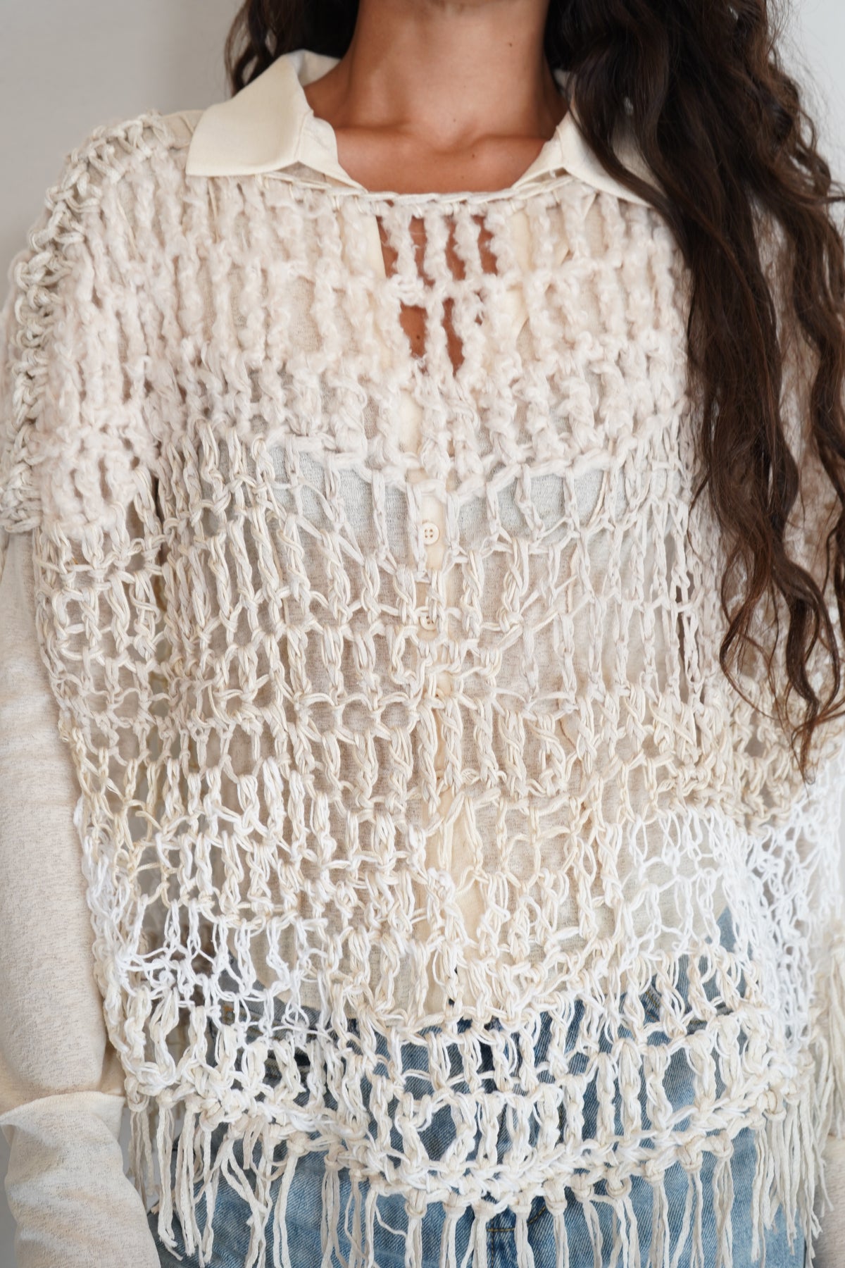 Poncho Nuvola avorio, bianco