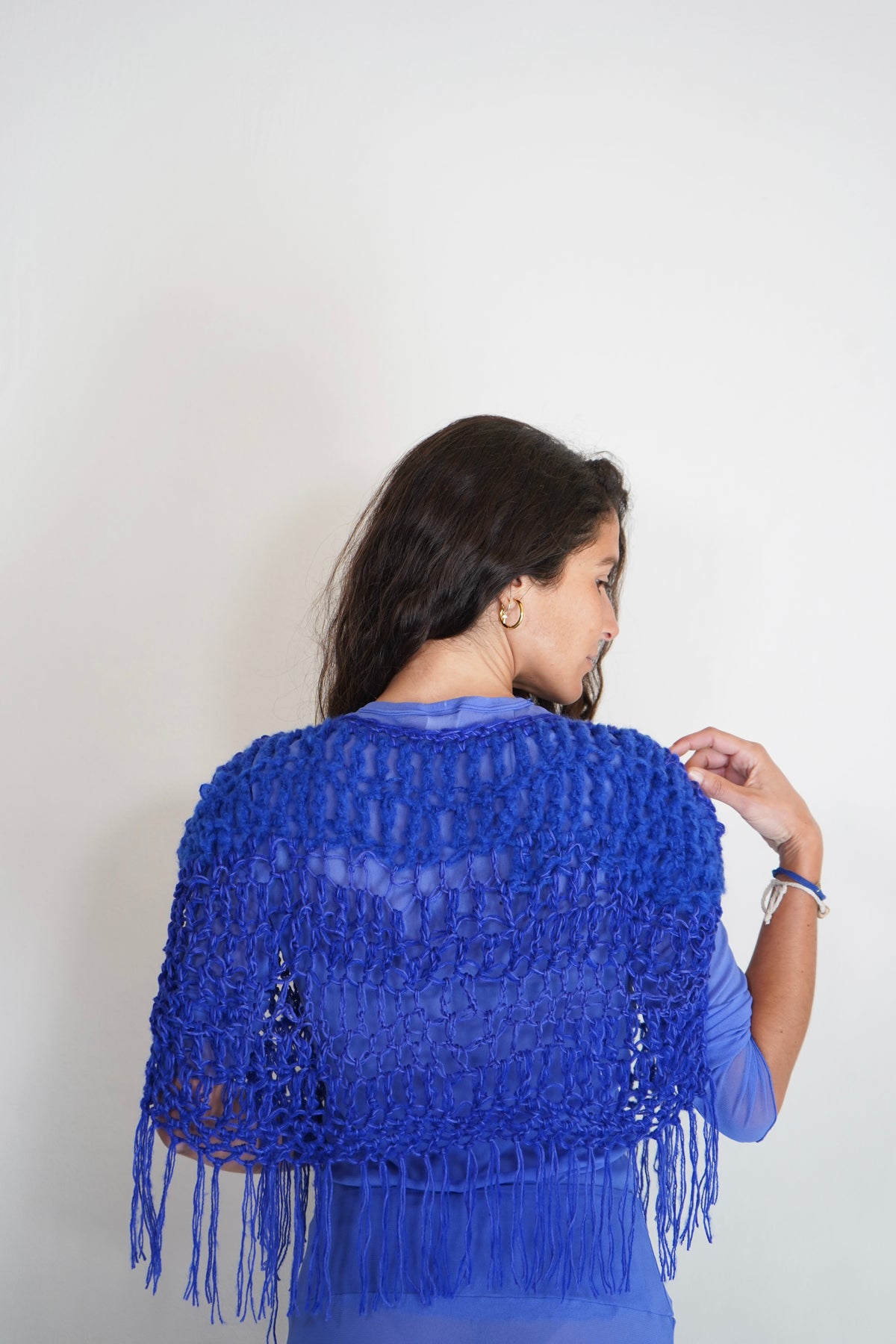 Poncho Nuvola Blu Cobalto