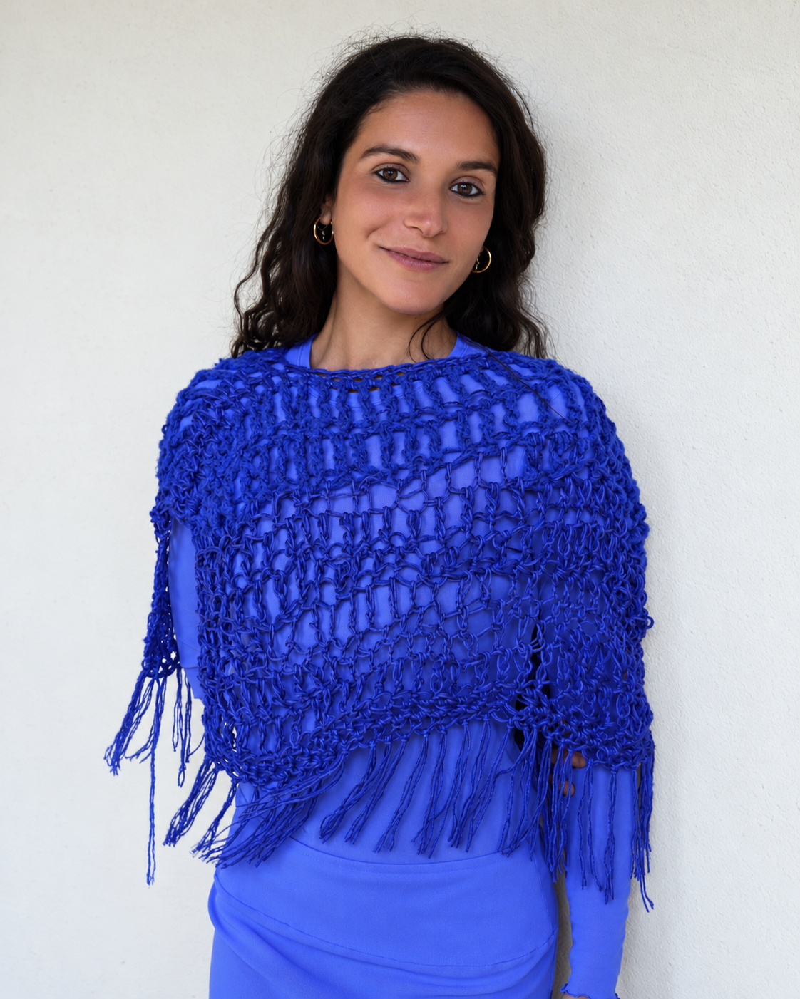 Poncho Nuvola Blu Cobalto